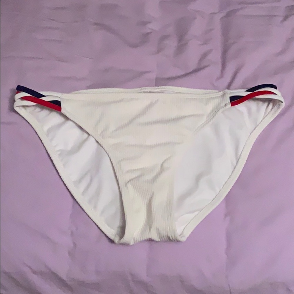 NEW white ribbed bikini bottoms, size medium
